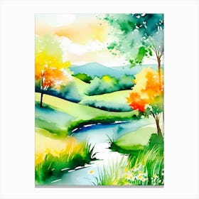 Watercolor Landscape Painting 8 Canvas Print