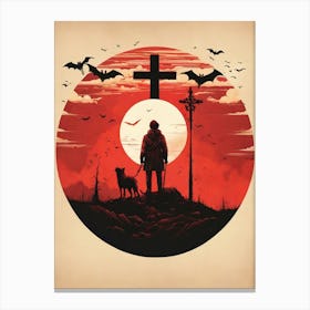 Man With A Cross Canvas Print