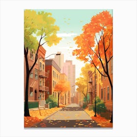 New York In Autumn Fall Travel Art 1 Canvas Print