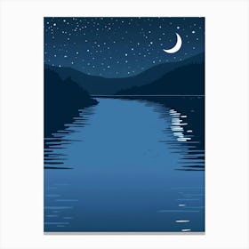 Night Sky Over Lake Canvas Print