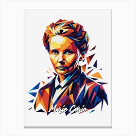 Marie Curie 03 Portrait WPAP Pop Art Canvas Print