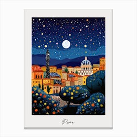 Poster Of Rome, Illustration In The Style Of Pop Art 3 Canvas Print