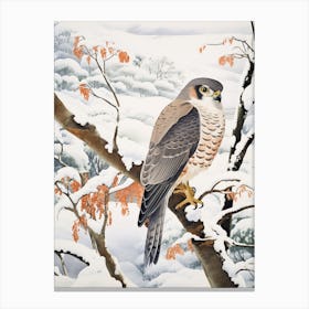Winter Bird Painting Eurasian Sparrowhawk 2 Canvas Print