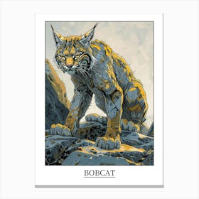 Bobcat Precisionist Illustration 4 Poster Canvas Print