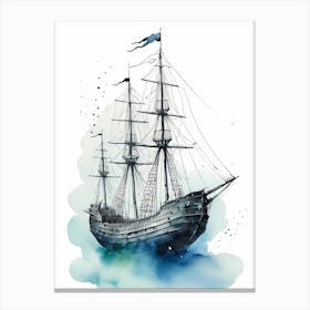 Sailing Ships Watercolor Painting (14) Canvas Print