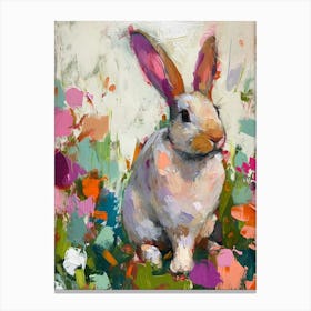Blanc De Hotot Rabbit Painting 3 Canvas Print