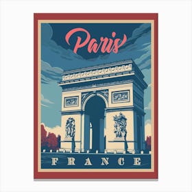 Vintage Travel Poster For Paris France Canvas Print