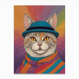 Cat In Hat Canvas Print