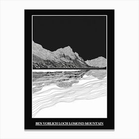 Ben Vorlich Loch Lomond Mountain Line Drawing 2 Poster Canvas Print