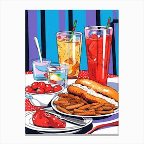 Pop Art Cartoon Food 1 Canvas Print