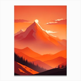 Misty Mountains Vertical Background In Orange Tone 16 Canvas Print