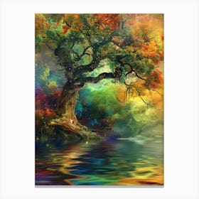 Colorful Tree In The Water Canvas Print