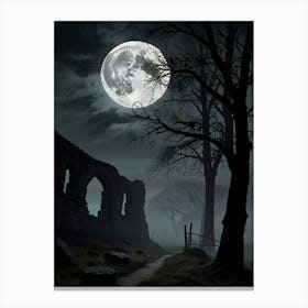 Full Moon At Night Canvas Print