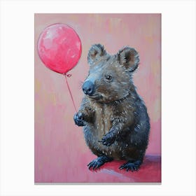 Cute Wombat 4 With Balloon Canvas Print