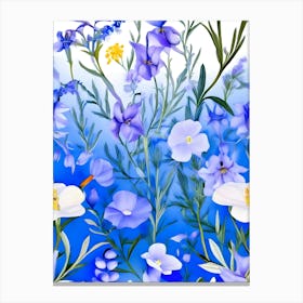 Blue And White Flowers 2 Canvas Print