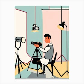 Photographer In Studio Canvas Print