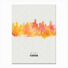 Miami Florida City watercolor Canvas Print