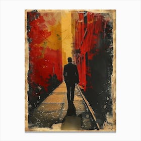 Man Walking Down The Street 1 Canvas Print