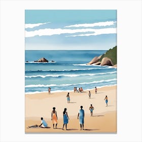 People On The Beach Painting (34) Canvas Print