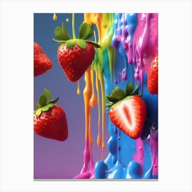 Rainbow Strawberries Canvas Print