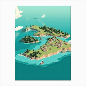 Seychelles, Flat Illustration 4 Canvas Print
