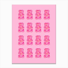 Pink Gummy Bears Canvas Print