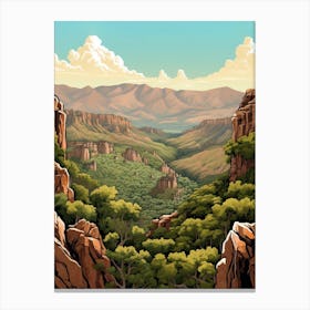 Copper Canyon Mexico Vintage Travel Illustration Canvas Print