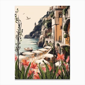 Positano, Flower Collage 4 Canvas Print