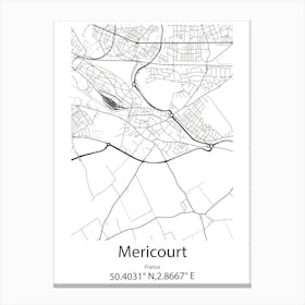 Mericourt,France Minimalist Map Canvas Print