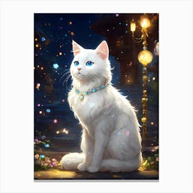 White Cat With Blue Eyes 5 Canvas Print