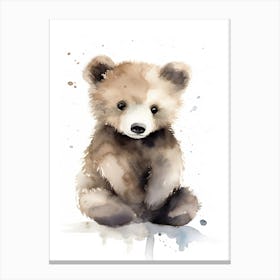 Baby Bear Watercolour Nursery 2 Canvas Print