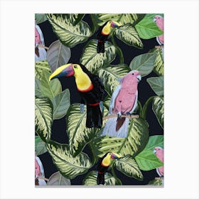 Birds And Leaves Canvas Print