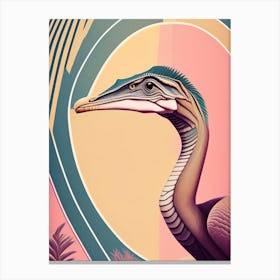 Compsognathus Pastel Dinosaur Canvas Print