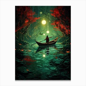 Man In A Boat Canvas Print