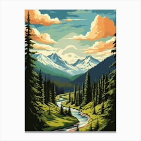 Mount Rainier National Park Retro Pop Art 14 Canvas Print
