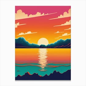 Sunset Over Water Canvas Print