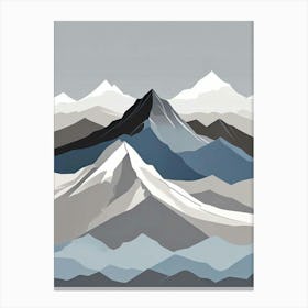 Minimalist Mountain Range Art Print (1) Canvas Print