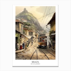 Rio De Janeiro, Brazil 4 Watercolor Travel Poster Canvas Print