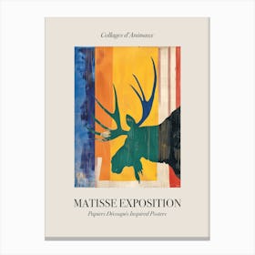 Moose 3 Matisse Inspired Exposition Animals Poster Canvas Print