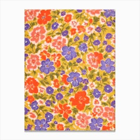 Bluebell Floral Print Retro Pattern1 Flower Canvas Print