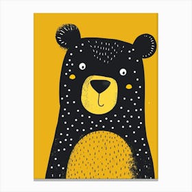Yellow Black Bear 3 Canvas Print