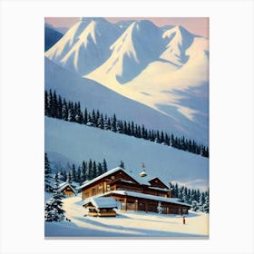 Myoko Kogen, Japan Ski Resort Vintage Landscape 1 Skiing Poster Canvas Print