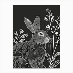 Satin Rabbit Minimalist Illustration 1 Canvas Print