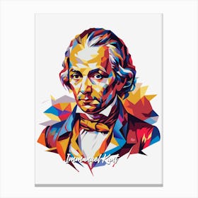 Immanuel Kant 01 Portrait WPAP Pop Art Canvas Print