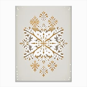 Intricate, Snowflakes, Retro Minimal 1 Canvas Print