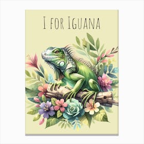 I For Iguana Nursery Canvas Print