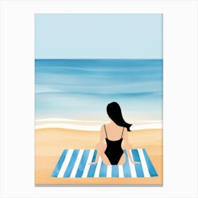 Woman Relaxing On The Beach 1 Canvas Print