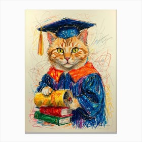 Graduation Cat 2 Canvas Print