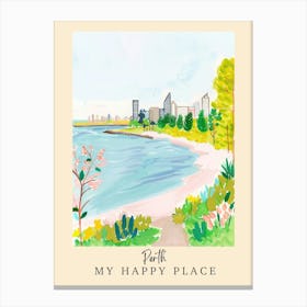 My Happy Place Perth 2 Travel Poster Canvas Print