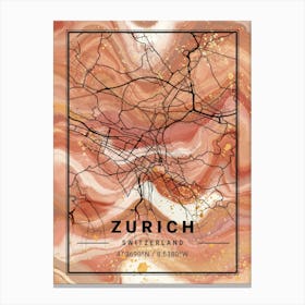 Zurich Map Canvas Print